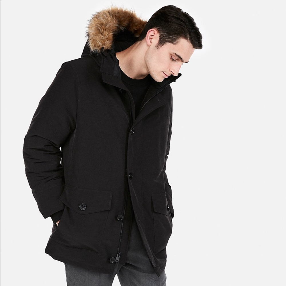 Faux Fur Lined Parka Brand New EXPRESS